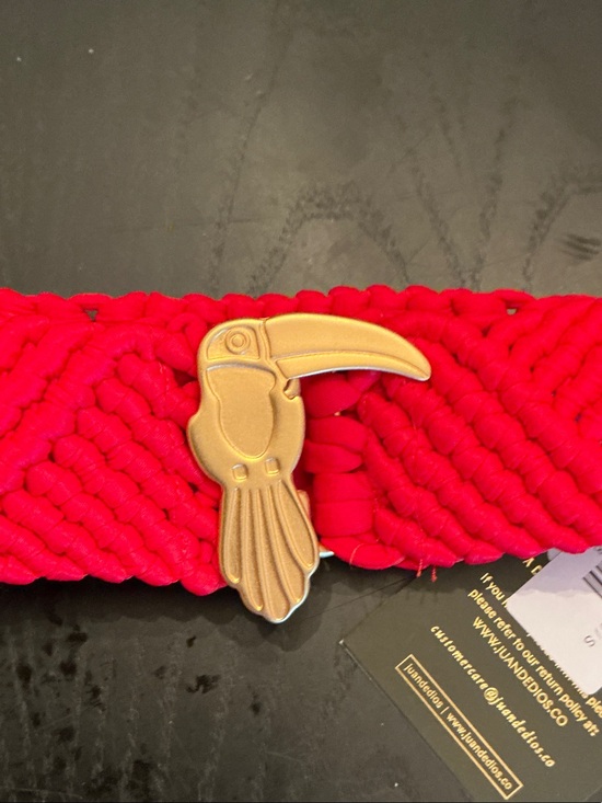JUAN DE DIOS SZ 4 Red Woven Belt with signature  Toucan Buckle main image 5